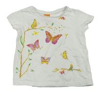 Bílé tričko s motýlky Pusblu 