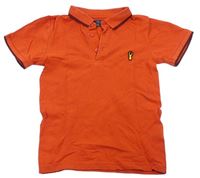 Oranžové polo tričko s logem Next