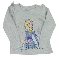 Šedé melírované triko s Elsou Disney