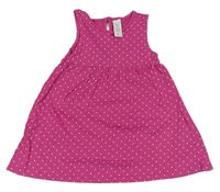 Růžové puntíkaté bavlněné šaty C&A