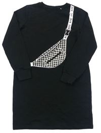 Černé teplákové šaty s ledvinkou C&A
