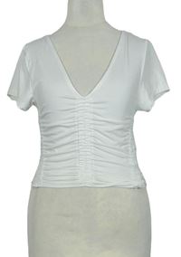 Dámské bílé nařasené tričko Miss Guided 