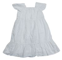 Bílé madeirové šaty H&M