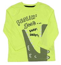 Neonově žluté triko s nápisem F&F