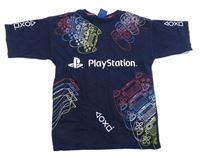 Tmavomodré tričko s ovladači - PlayStation