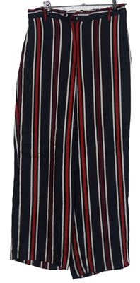 Dámské tmavomodro-červené kostkované palazzo kalhoty H&M