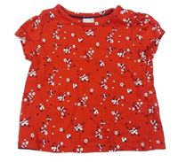Červené květované tričko C&A