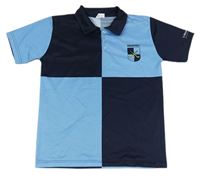 Tmavomodro-modré sportovní polo tričko s erbem