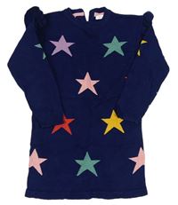 Tmavomodré pletené šaty s hvězdičkami Next