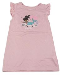 Růžová noční košile s mořskou pannou Primark
