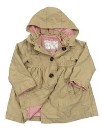 Béžový šusťákový jarní kabát s kapucí Mothercare