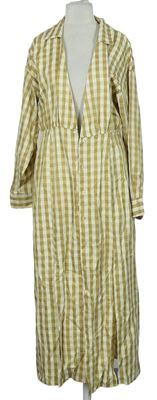 Dámské béžové kostkované košilové midi šaty Asos