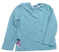 Modro-bílé pruhované triko s houbou Miniclub