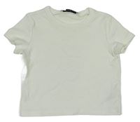 Bílé žebrované crop tričko George 