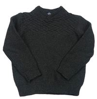 Tmavošedý pletený svetr se vzorem Matalan