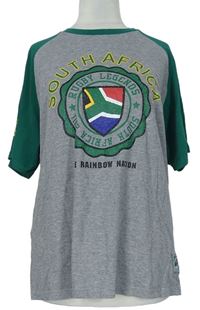 Pánské šedo-zelené rugbyové tričko s potiskem 