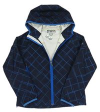 Tmavomodro-modrá vzorovaná softshellová bunda s kapucí mcKinley