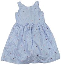 Modro-bílé pruhované šaty s jahodami H&M