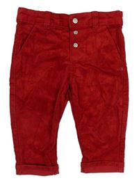 Červené sametové manšestrové kalhoty Obaïbi