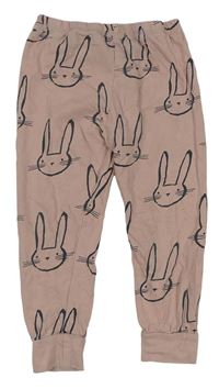 Pudrové pyžamové kalhoty se zajíčky George