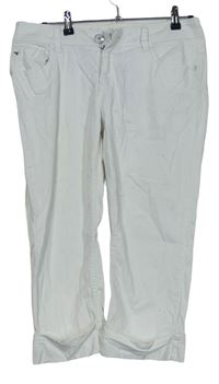 Dámské bílé plátěné capri kalhoty Esprit 