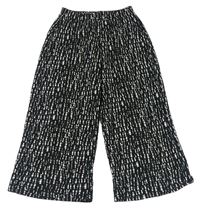 Černo-bílé vzorované culottes kalhoty F&F