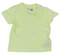 Bílo-neonově zelené žíhané tričko Mothercare