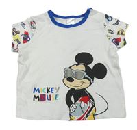 Bílo-modré tričko s Mickeym Disney