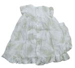 2set- Bílo-béžové třpytivé šaty + Spodní kraťasy  na plenu 