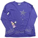 Tmavofialové pyžamové triko s Minnie a hvězdičkami Disney