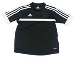 Černo-bílý funkční fotbalový dres se znakem Adidas
