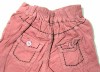 Růžové manžestrové oteplené kalhoty s kytičkami