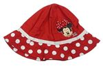 Červený klobouk s Minnie a puntíky Disney vel.92-116