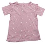 Růžové puntíkaté tričko s volánky M&S