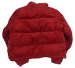 Červená žebrovaná sametová zateplená crop bunda zn. M&Co.