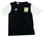Černo-bílé sportovní tričko s potiskem  Adidas 