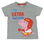 Šedé melírované tričko s Peppa Pig character