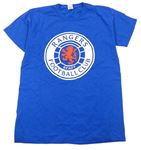 Safírové fotbalové tričko s potiskem - Rangers FC Fruit of the Loom