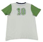 Bílo-zelené tričko s nápisem zn. TCM