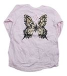 Světlerůžové triko s motýlky zn. KappAhl