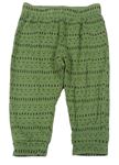 Zeleno-černé vzorované pyžamové kalhoty 