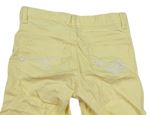 Žluté plátěné capri kalhoty 