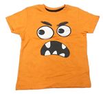 Oranžové tričko s příšerkou Primark 