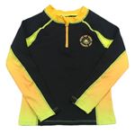 Černo-žluto-oranžové sportovní triko s potiskem 