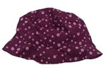 Fialový/růžový šusťákový oboustranný klobouk s puntíky
