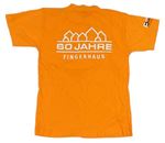 Oranžové tričko s nápisy 