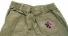 Béžové plátěné kalhoty s kytičkami