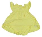 Žluté bavlněné šaty s madeirou a všitým body zn. Mothercare