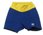 Modro-žluté neoprenové nohavičkové plavky 