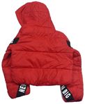 Červená šusťáková crop zimní bunda s kapucí zn. Primark